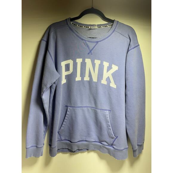 Victoria’s Secret Pink Y2K Retro Sweatshirt Women’s Sz M Lavender Flaws - Picture 9 of 10